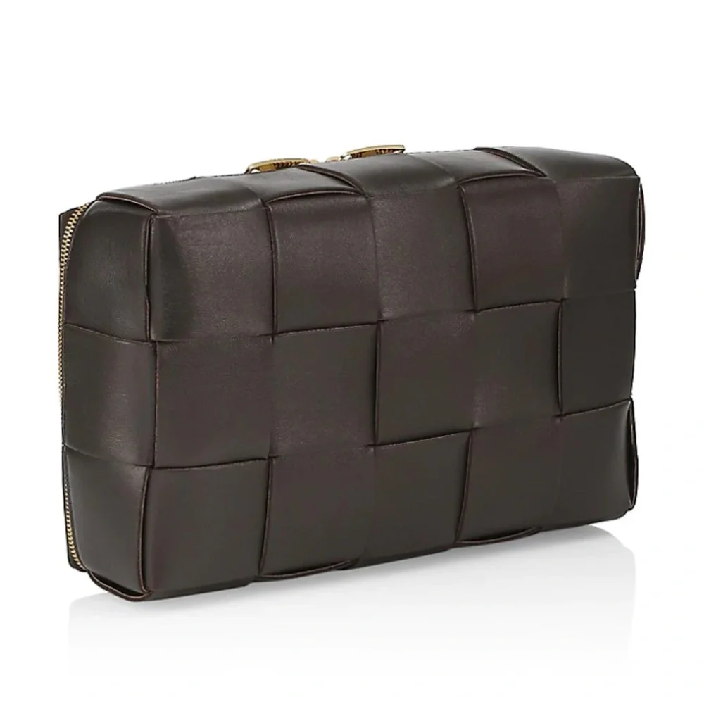 Rare Bottega Veneta Intrecciato Cassette Travel Case Fondant NWT + Dust Bag Auth